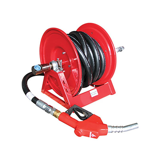 Coxreels 1" Hand Rewind Hose Reel with 10 m x 25 mm Hose & Automatic Nozzle