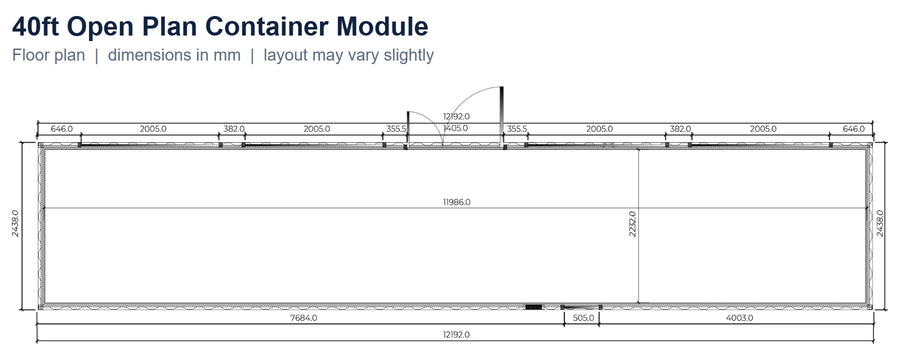 40ft Open Plan floor plan
